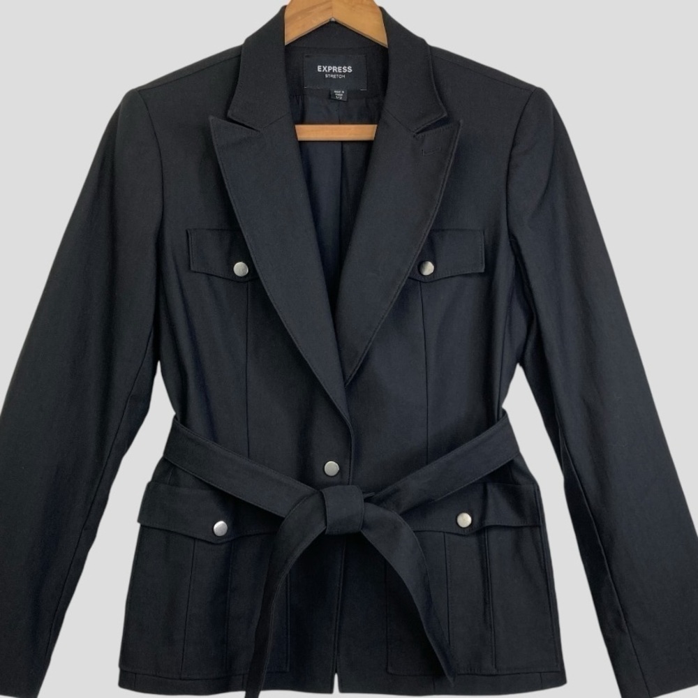 Vintage Express Women’s Military Style Utility Blazer Jacket Power Dressing Sz.S - Picture 3 of 9